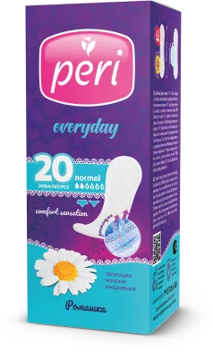 Гигиенические ежедневные прокладки PERI 20 шт Ромашка — оптом на salfetki.kz