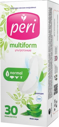 Гигиенические ежедневные прокладки PERI MULTIFORM Алоэ вера 30 шт — оптом на salfetki.kz