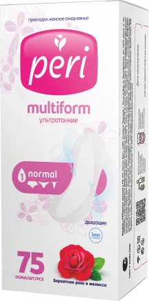 Гигиенические ежедневные прокладки PERI MULTIFORM Бархатная роза и мелисса 75 шт — оптом на salfetki.kz