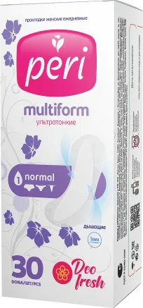 Гигиенические ежедневные прокладки PERI MULTIFORM Deo Fresh 30 шт — оптом на salfetki.kz