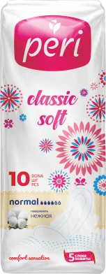 Гигиенические прокладки PERI Classic Soft Normal 10 шт. (хлопок)_0999 — оптом на salfetki.kz