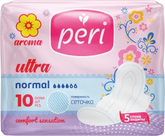Гигиенические прокладки PERI Ultra Aroma Normal 10 шт сеточка — оптом на salfetki.kz