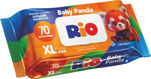 Влажные полотенца RIO Baby XL 18х25см, 70 шт — оптом на salfetki.kz